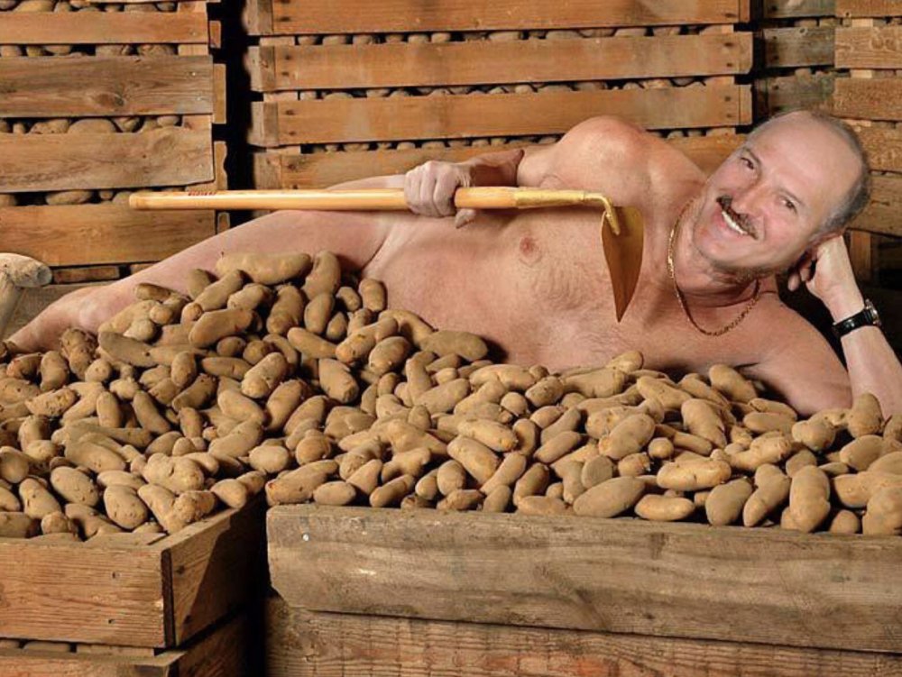 Girl with potatoes in her hands
