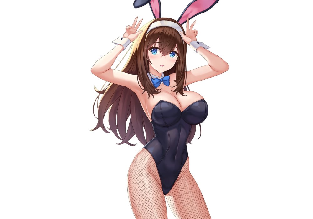 Anime Girl Bunny Suit shining etty behind