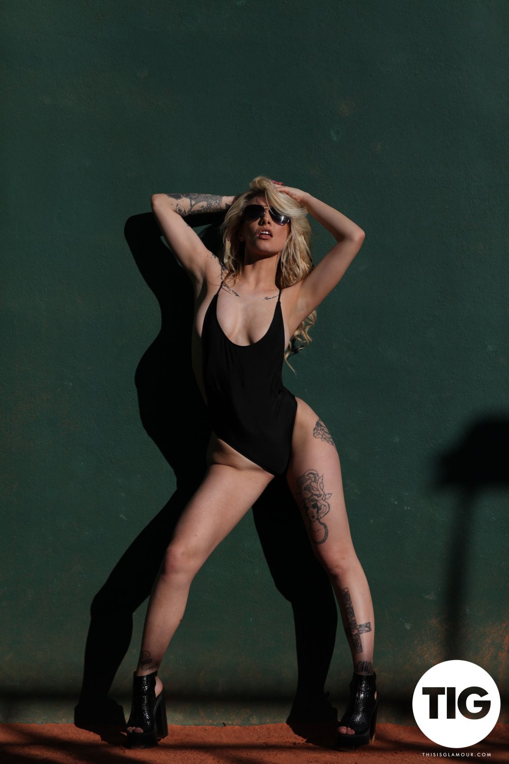 Saskia Hampel in a swimsuit
