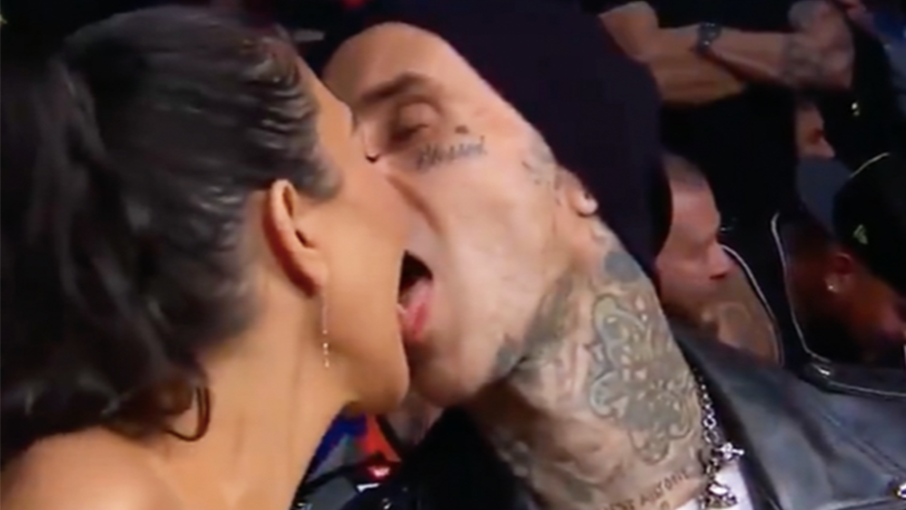 Kourtney Kardashian Tongue Kiss