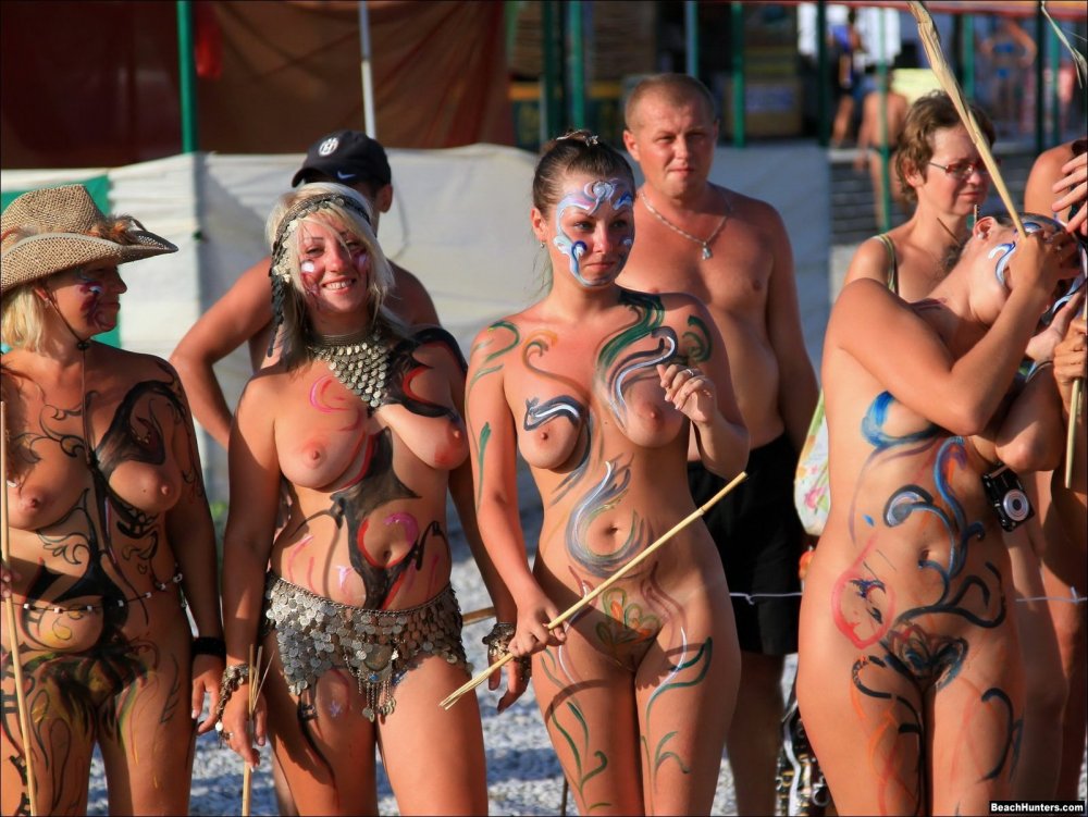French camp of young nudists