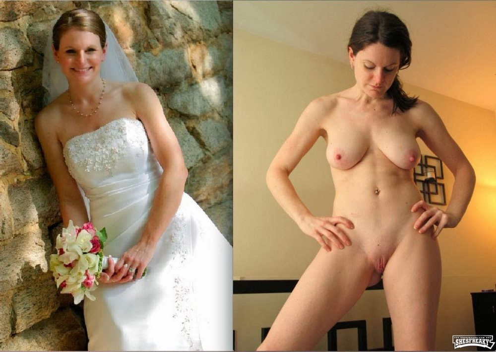 Brides in the dress and striped
