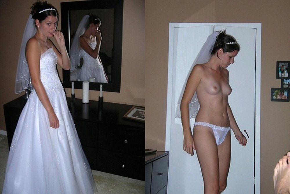 Beautiful Dressed undressed bride