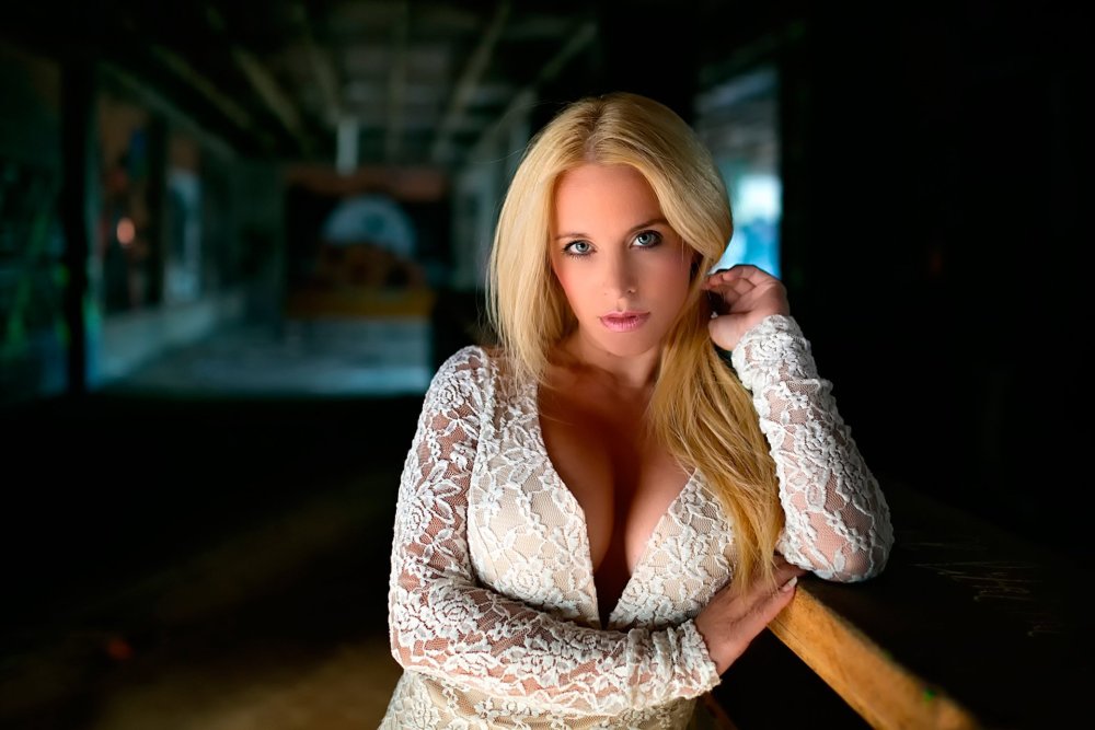 Big breasts in a turtleneck