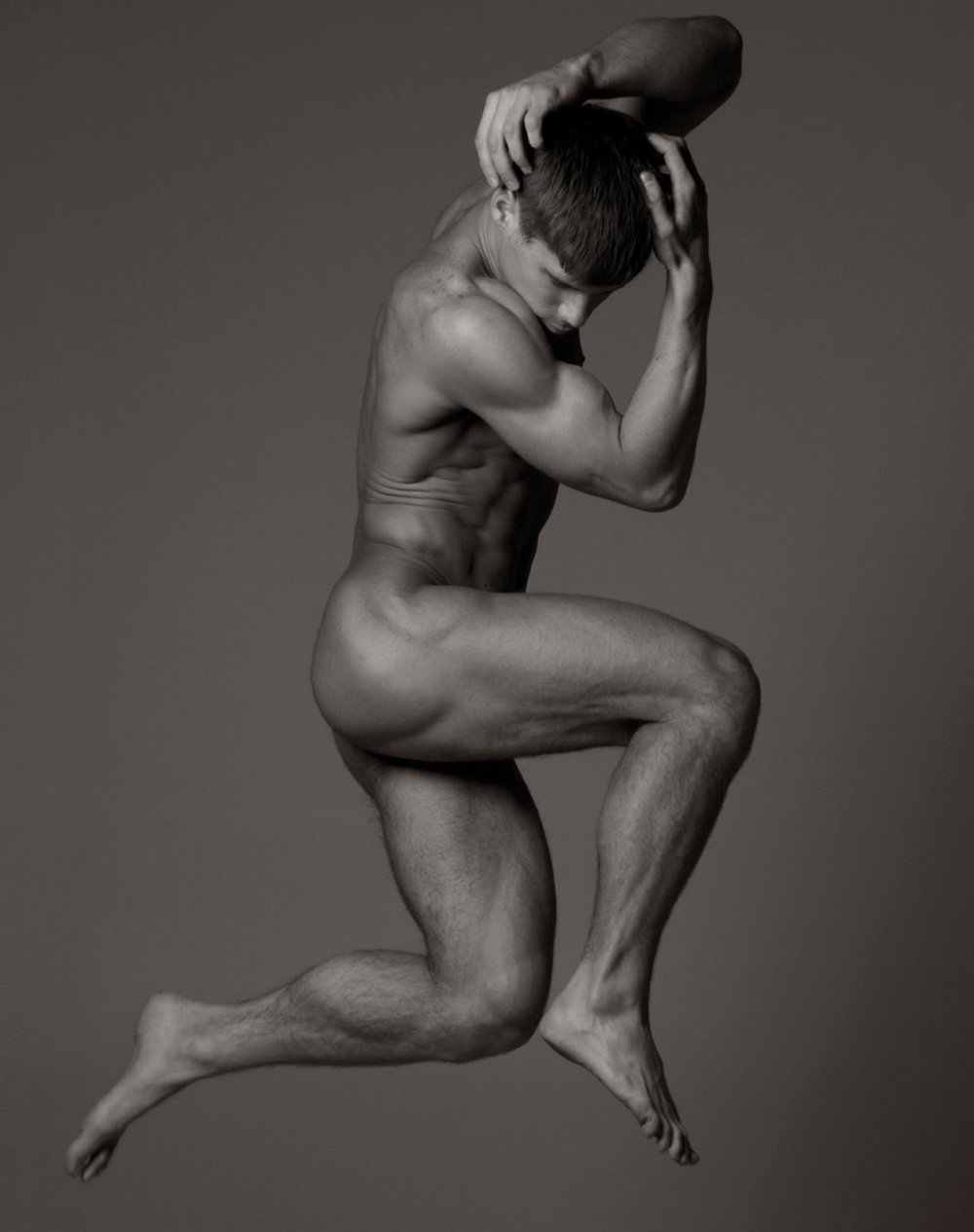 Naked guys black white