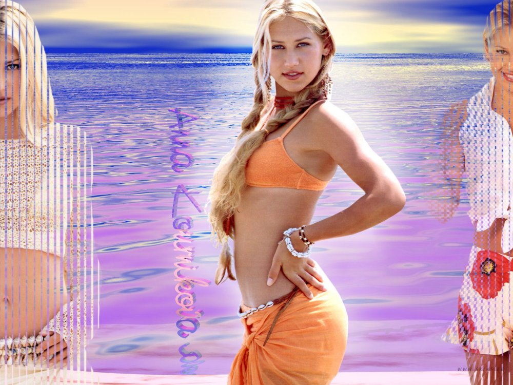 Anna Kournikova in the paparazzi swimsuit