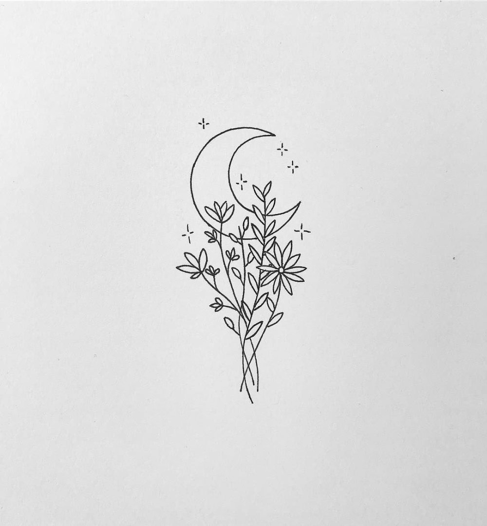 Tattoo sketches flowers minimalism