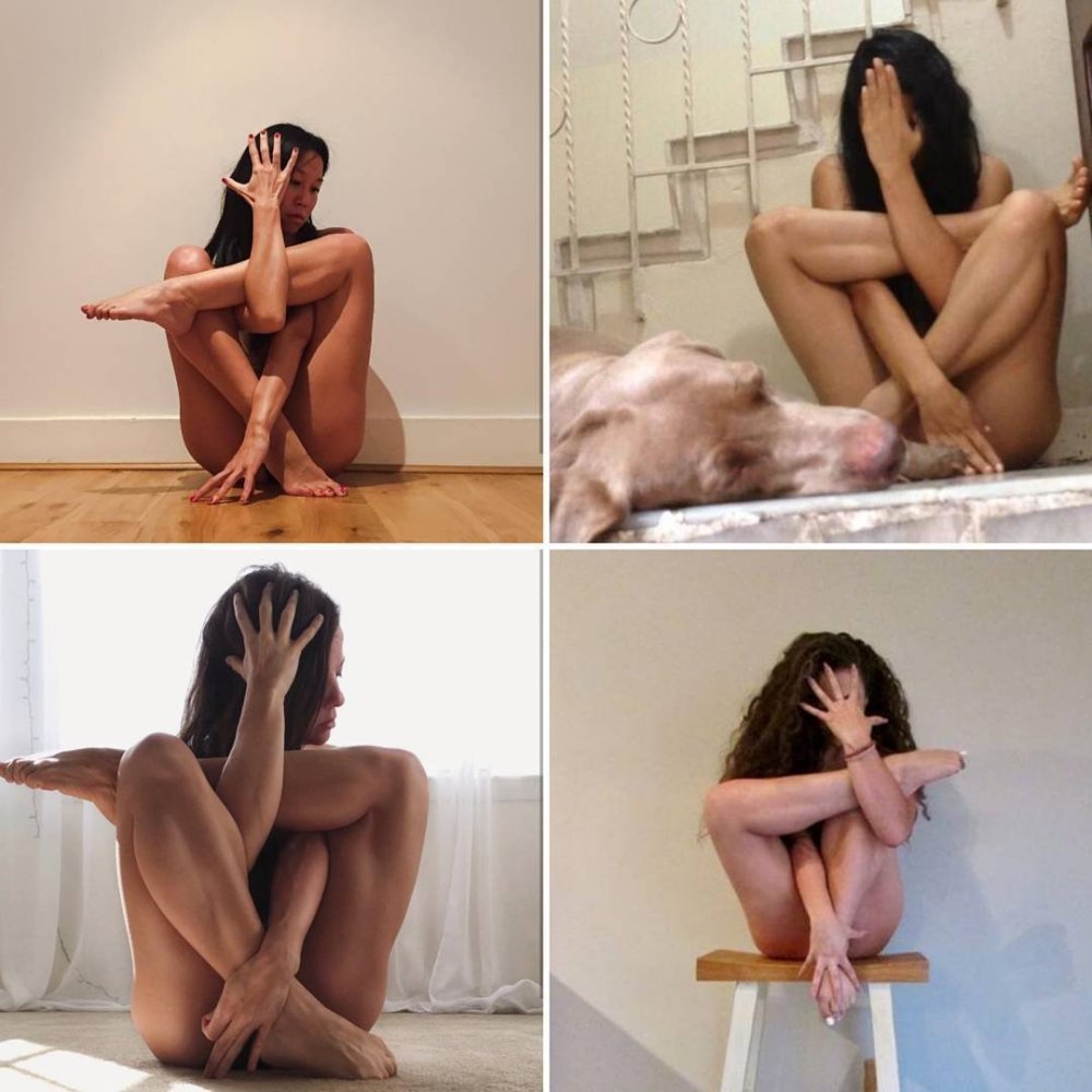 Photo shoot yoga nu selfie