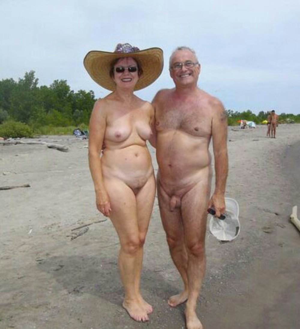Nudist young with old people