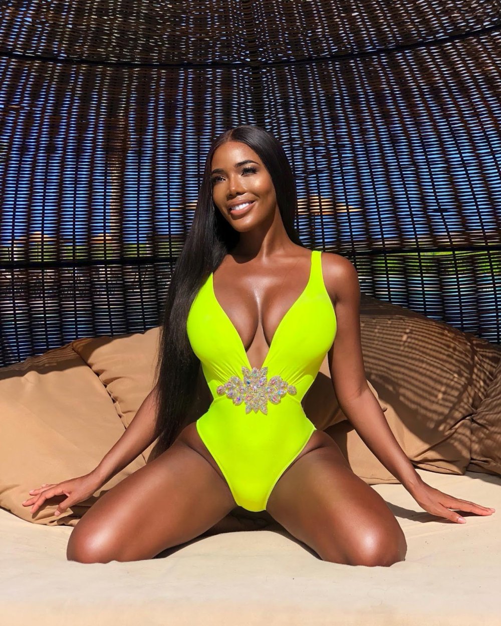 Monifa Jansen in a dress