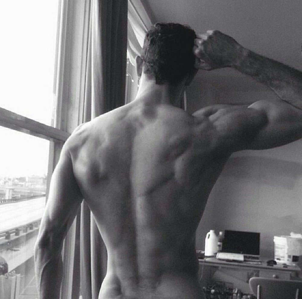 Naked male back