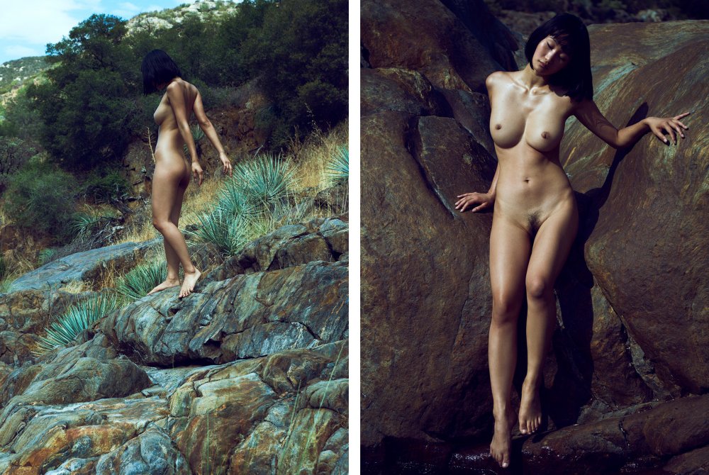 Beautiful sissy in nature