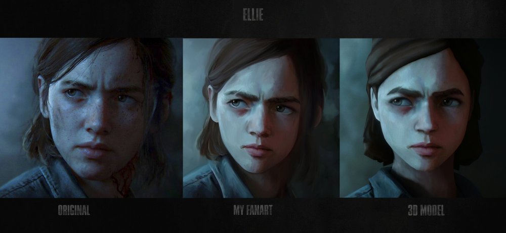 Ellie The Last of Us 2 on a red background