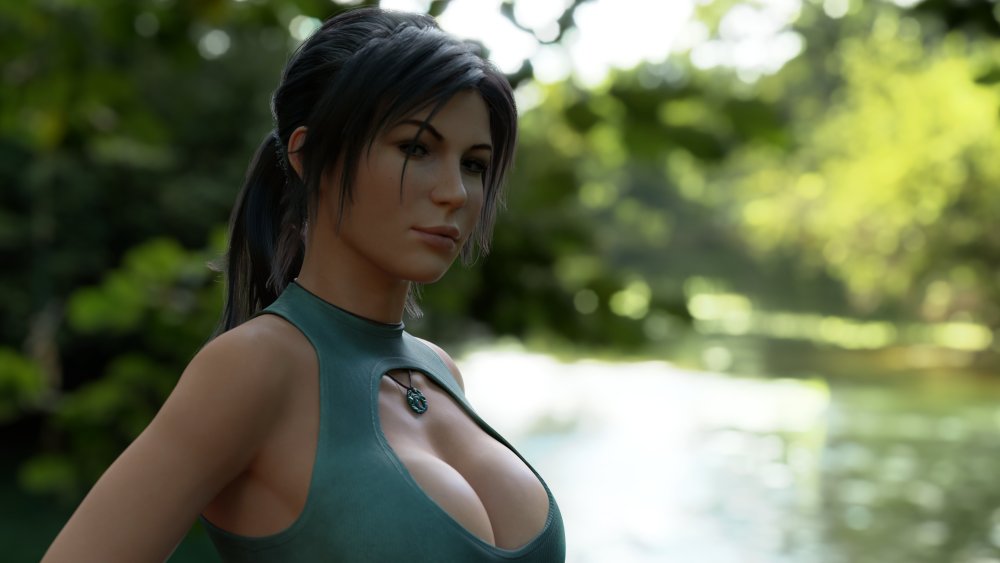 Lara Croft in profile
