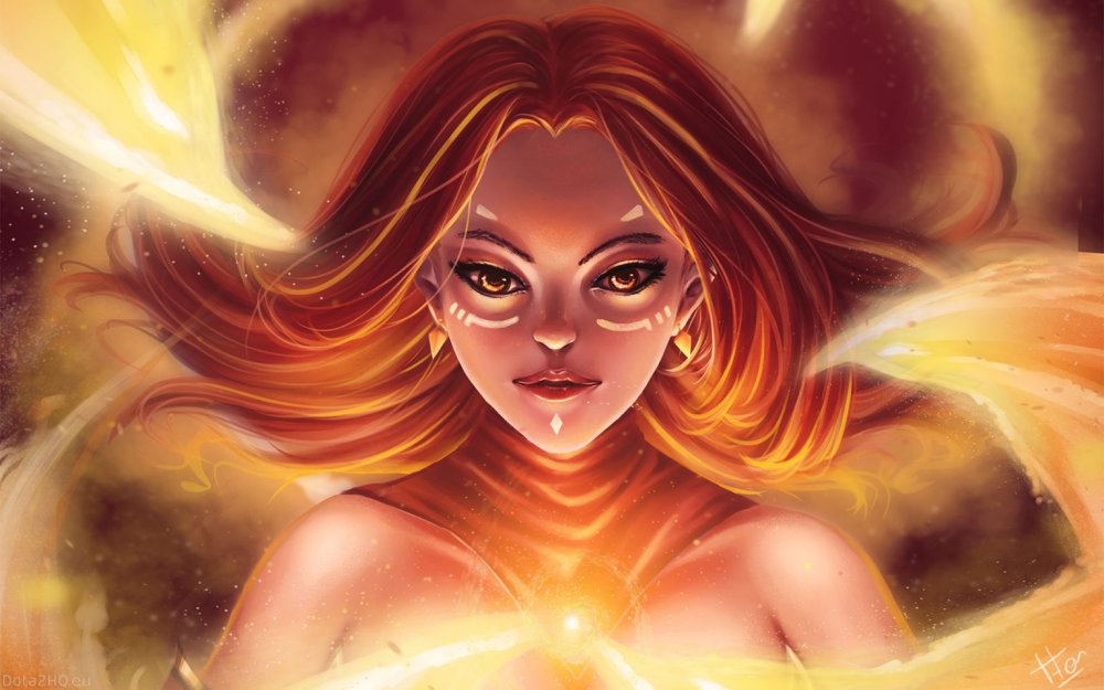 Crystal Meiden and Lina Dota 2 art