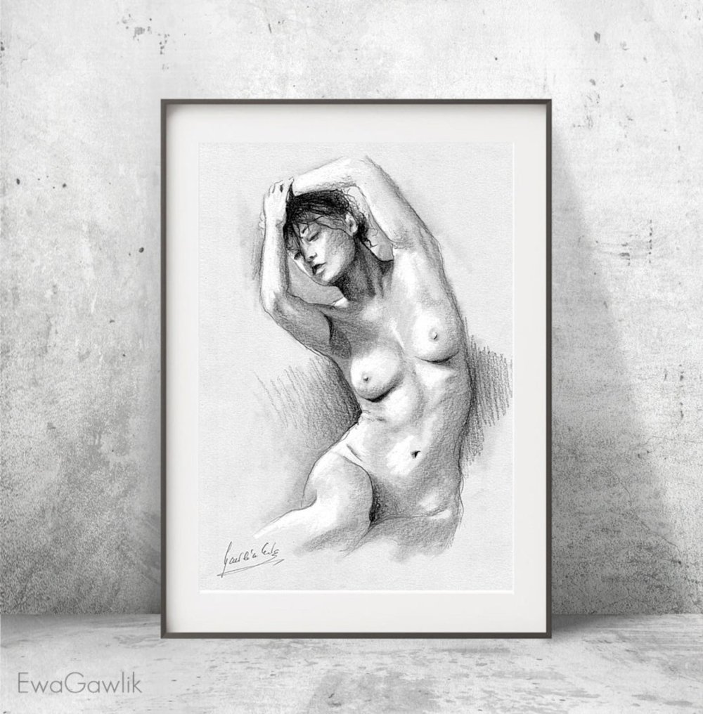 Drawings for grade 3 on the topic Naked women