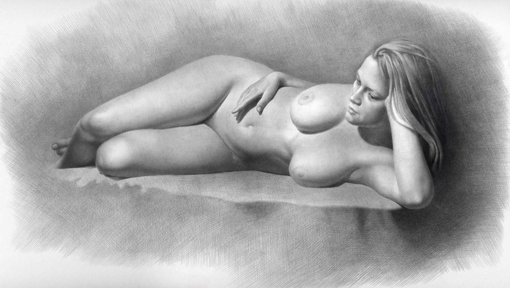 Drawings with a pencil of naked women