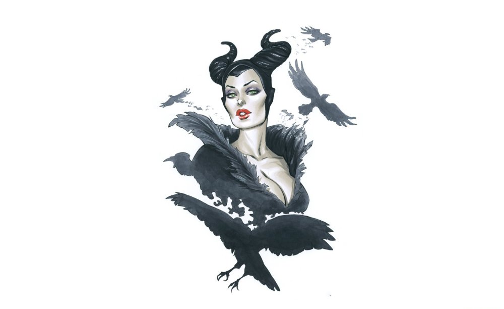 Malefisent on a white background