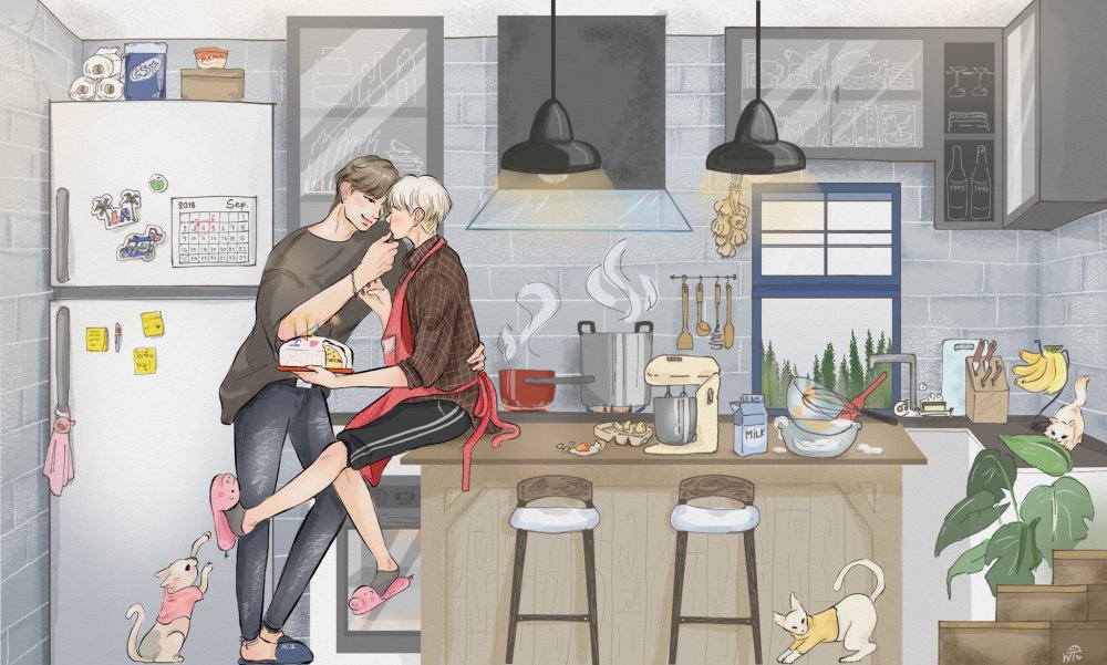Couples in the kitchen art