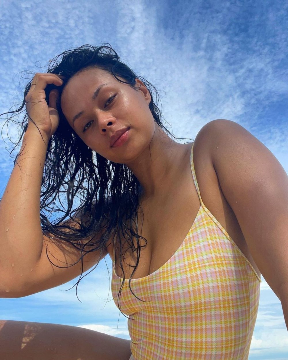 Frankie Adams in a swimsuit