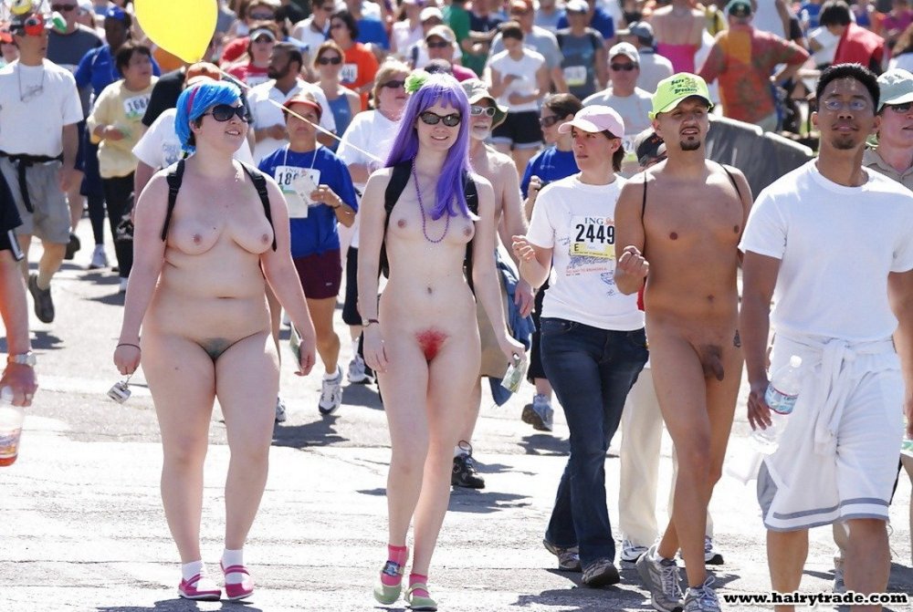 Festival parade of naked women