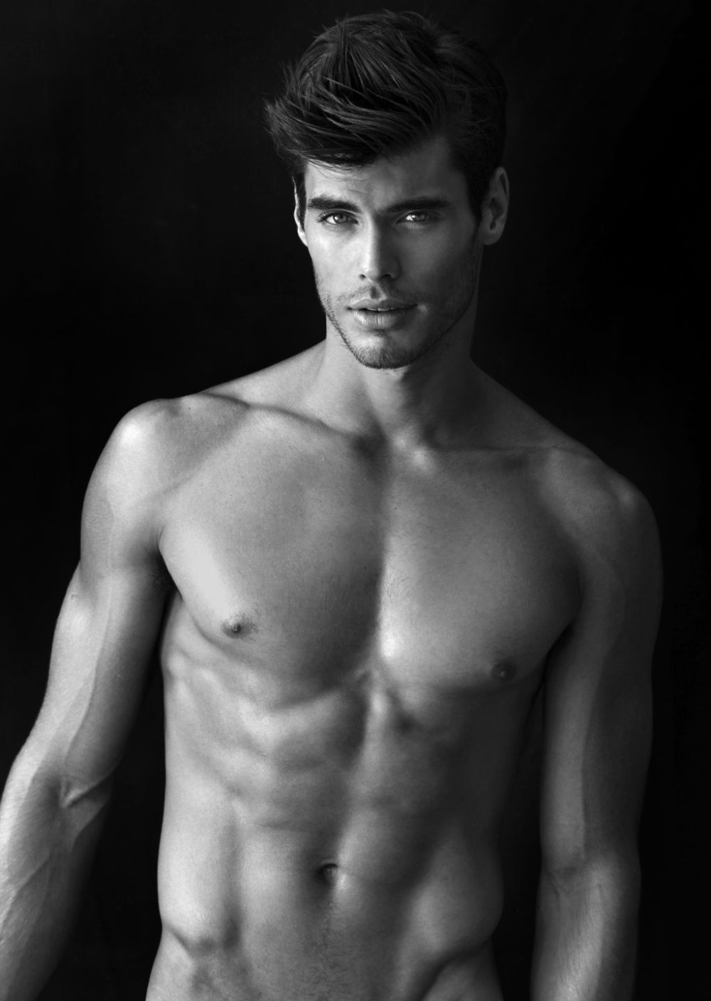 The man is topless
