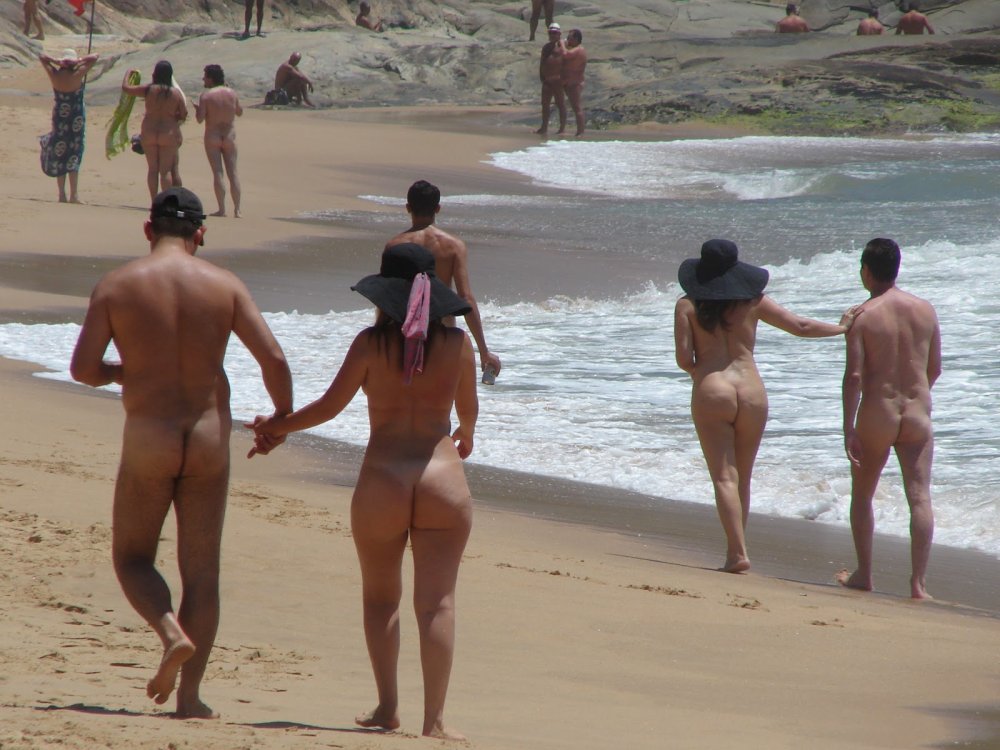 Brazilian nudists on the beach