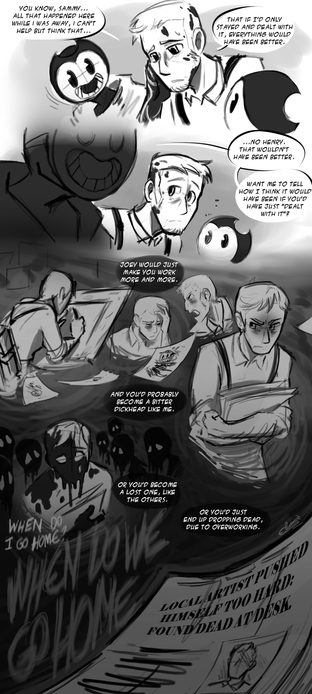 Bendy and Alice tease each other