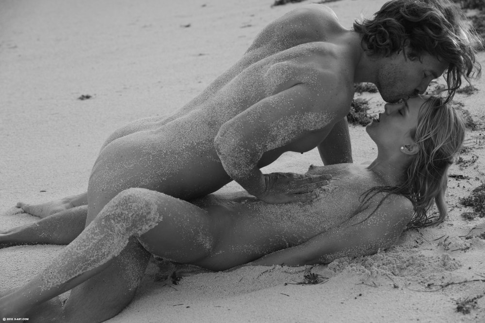 Erotic caresses on the beach