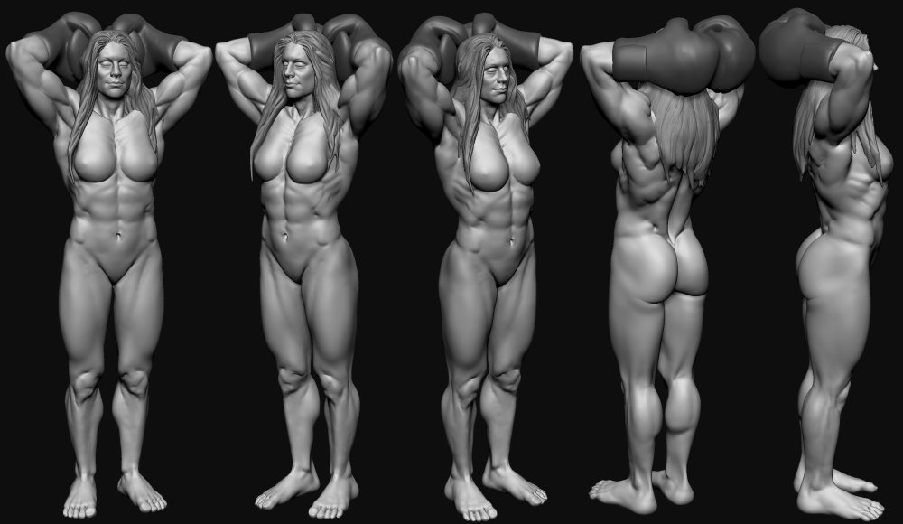 Naked women in the gym