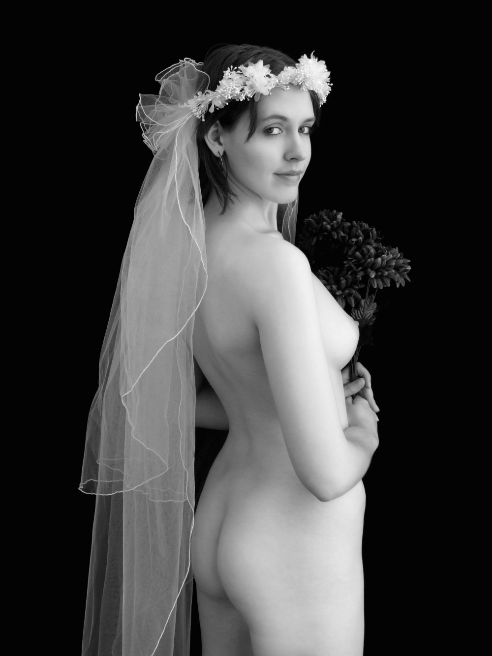 Brides in wedding dresses nude