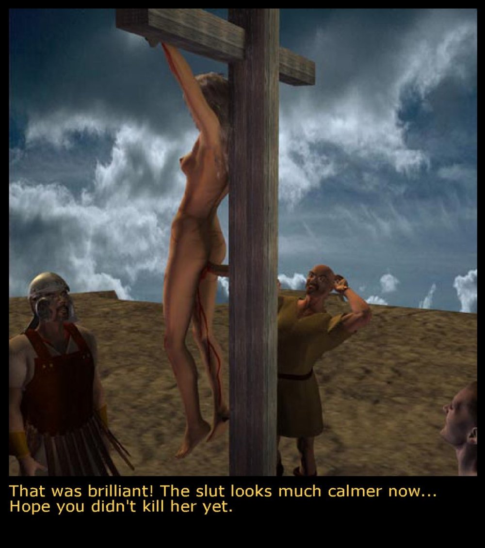 Free Naked Woman Crucified Outdoor Bondage