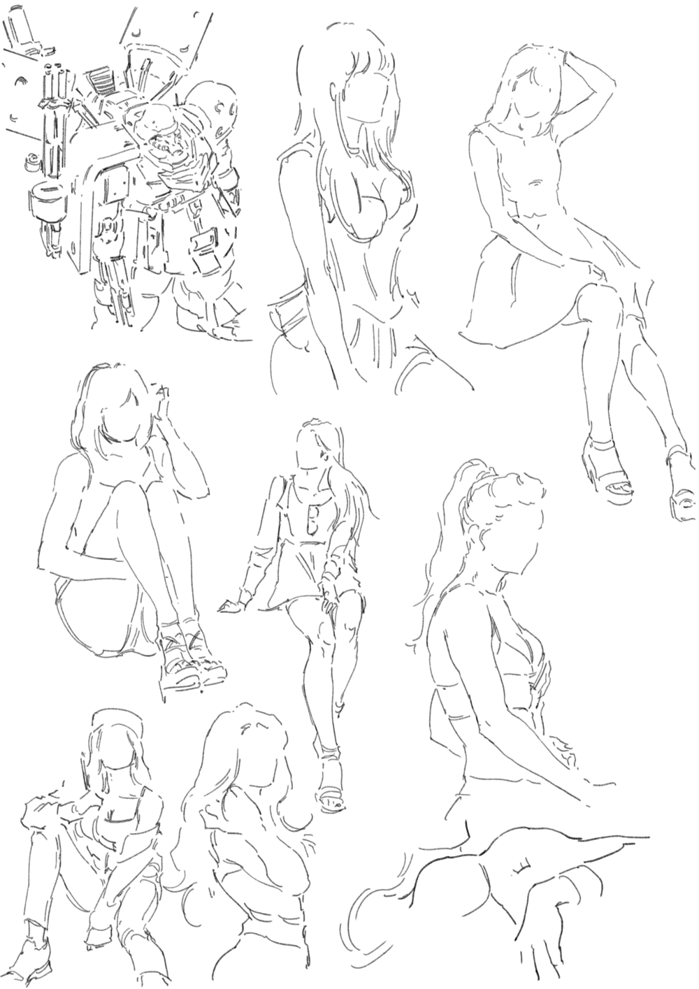 Pose for drawing female