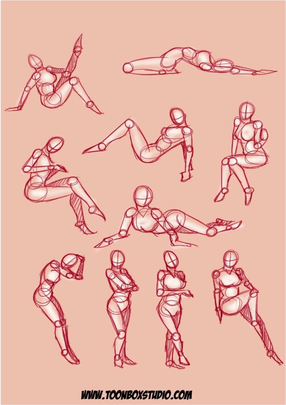 Different poses for drawing