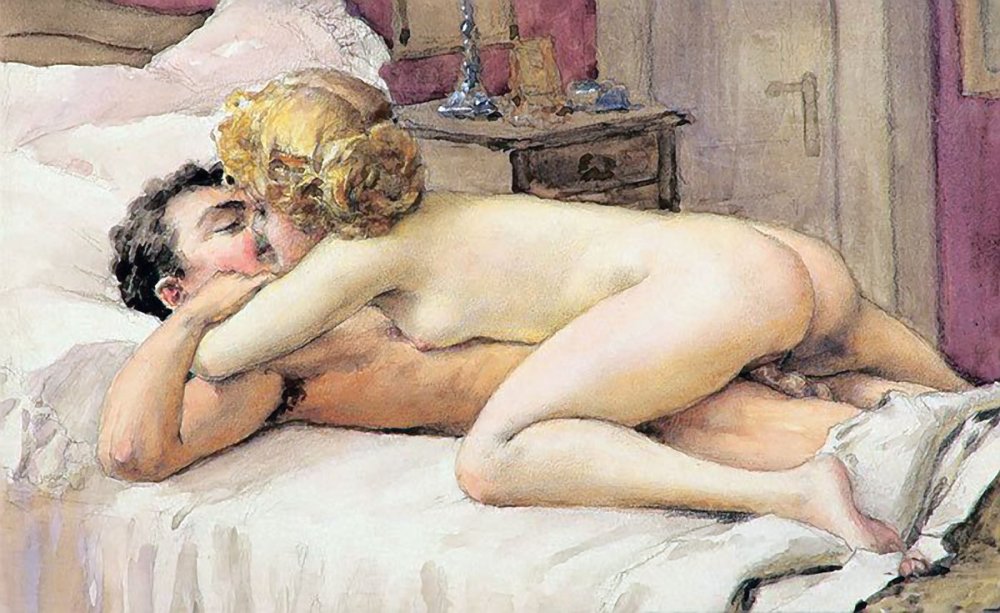 Pornographic painting with oil