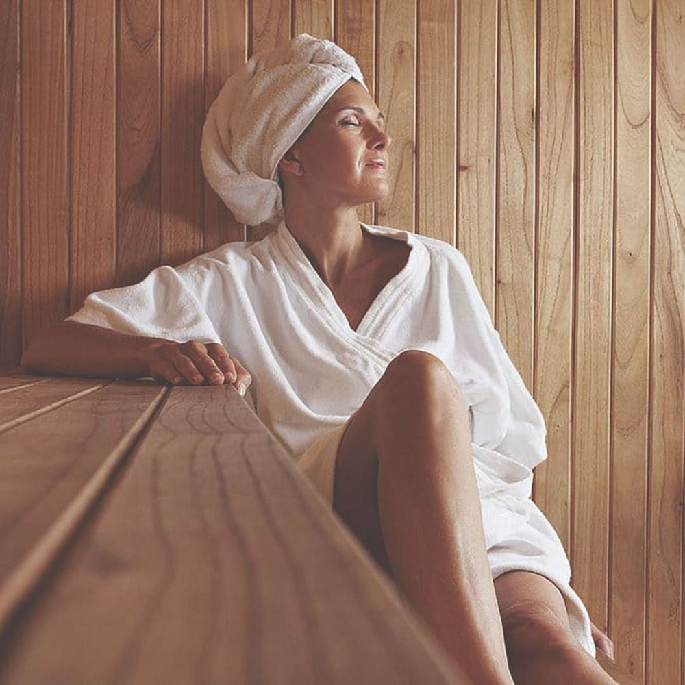 Man and woman in the sauna