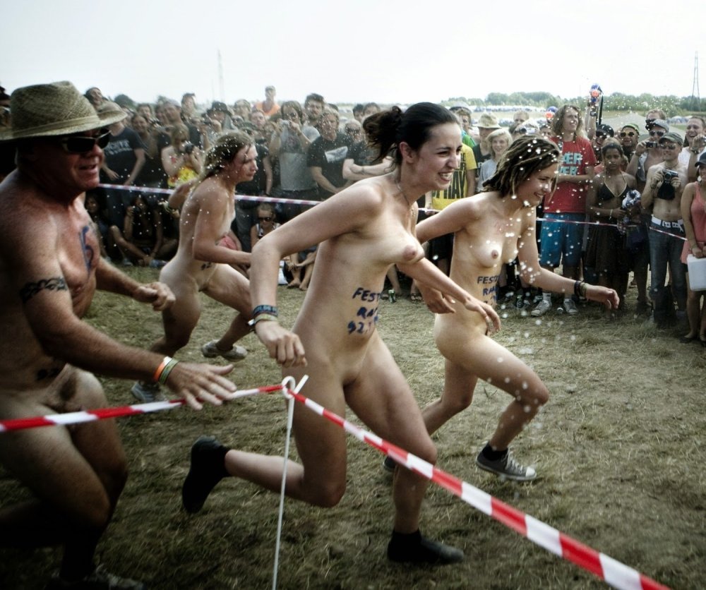 Naked race at the Festival in Denmark