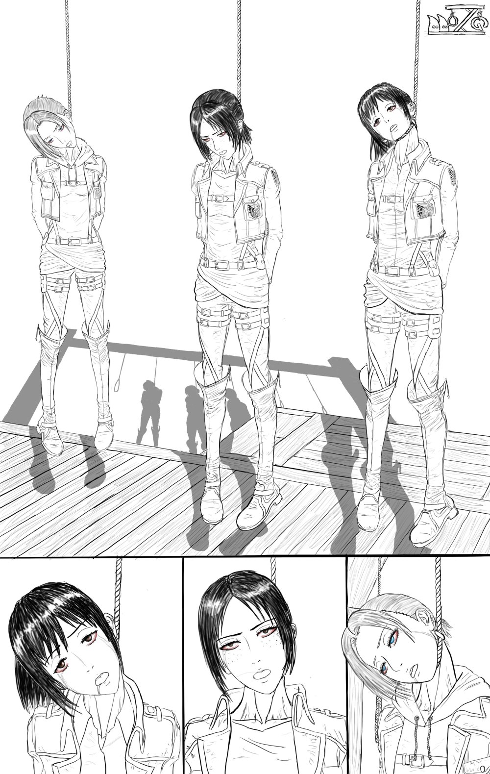 Hanging the girls anime