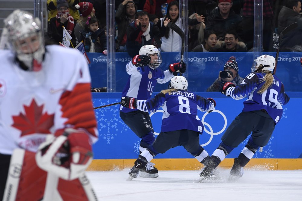 Girl in hockey skates