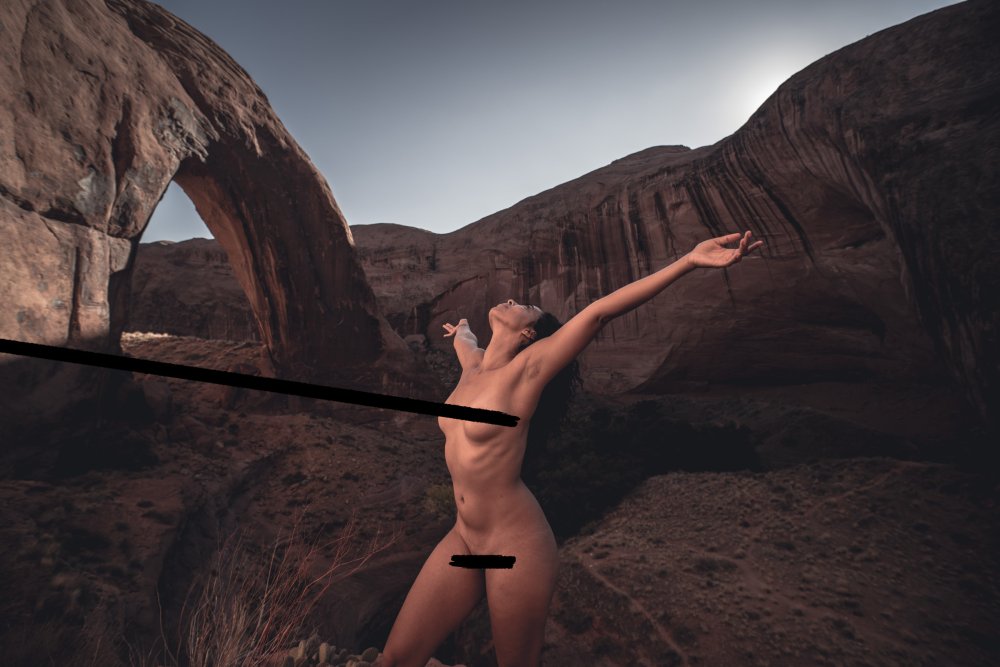 Naked girls in the desert
