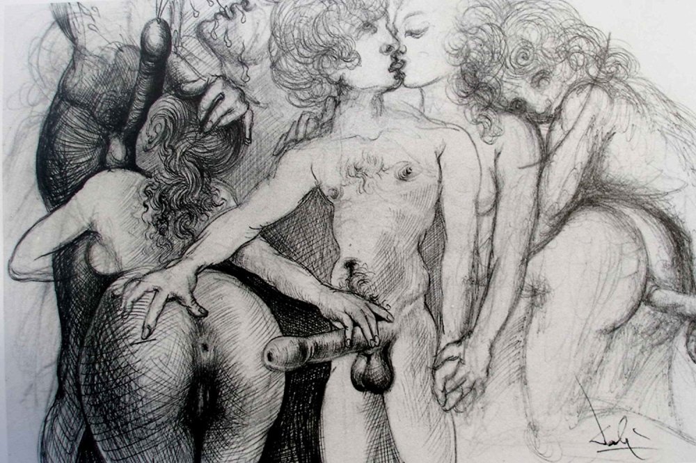 Lesbian drawings with a pencil