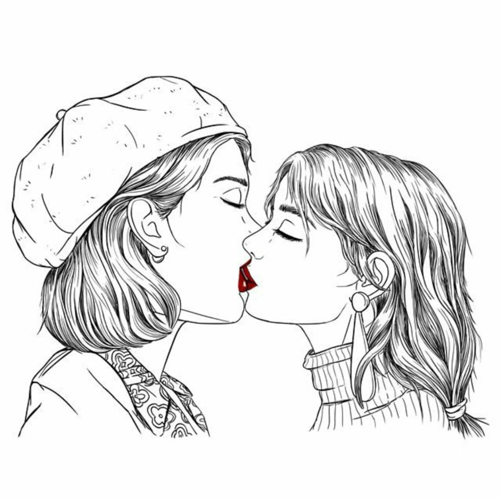 Drawings with a pencil LGBT Girls