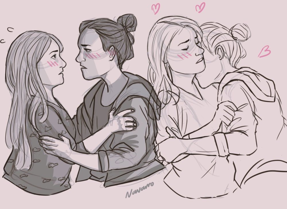 Lesbian drawings with a pencil