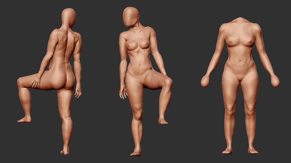 Sculpture female body zbrush
