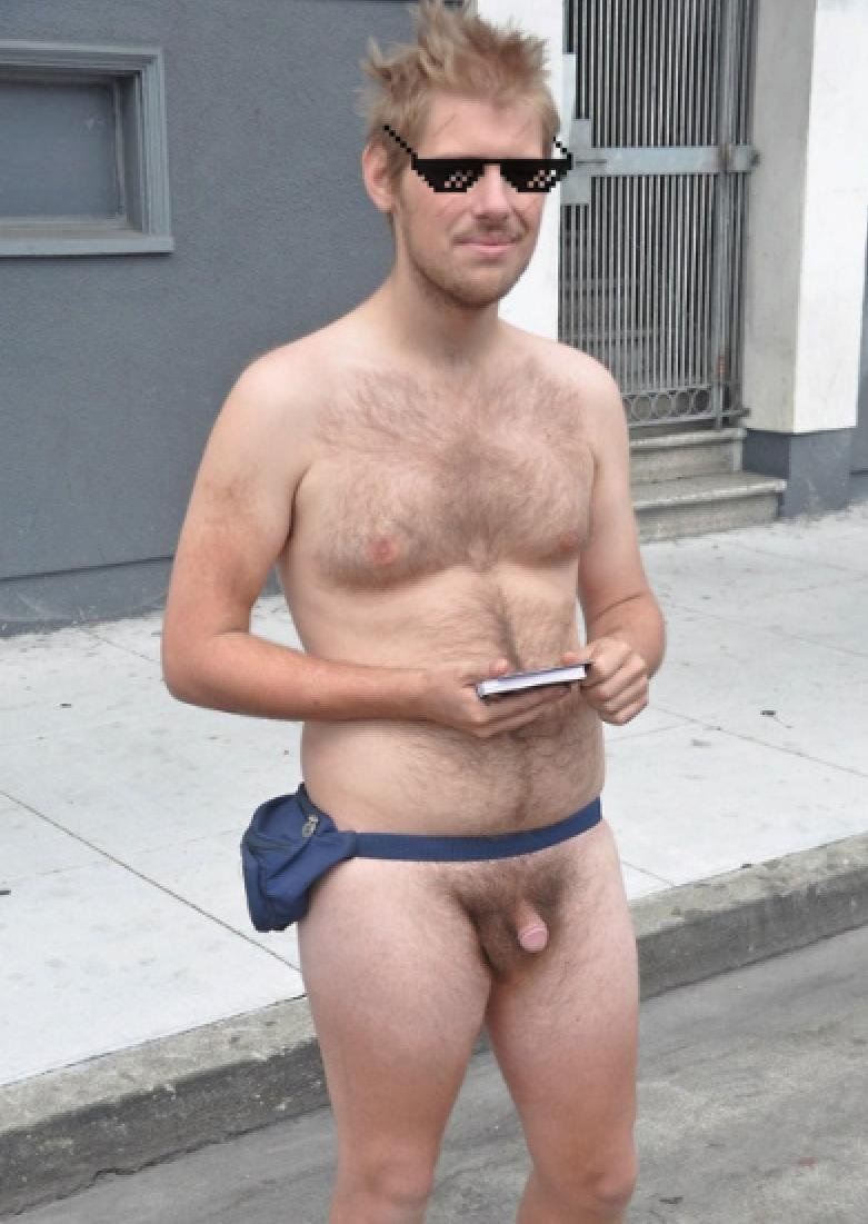 Beautiful naked man with a member