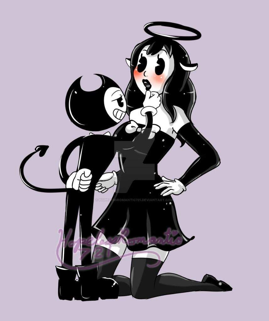 Bendy Demon and Alice