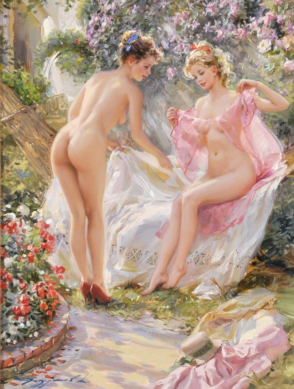 Nudity painting in nature