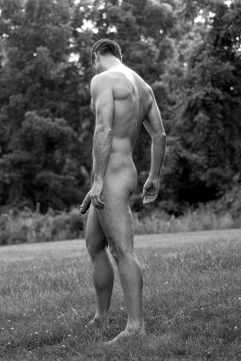 Naked man in full height