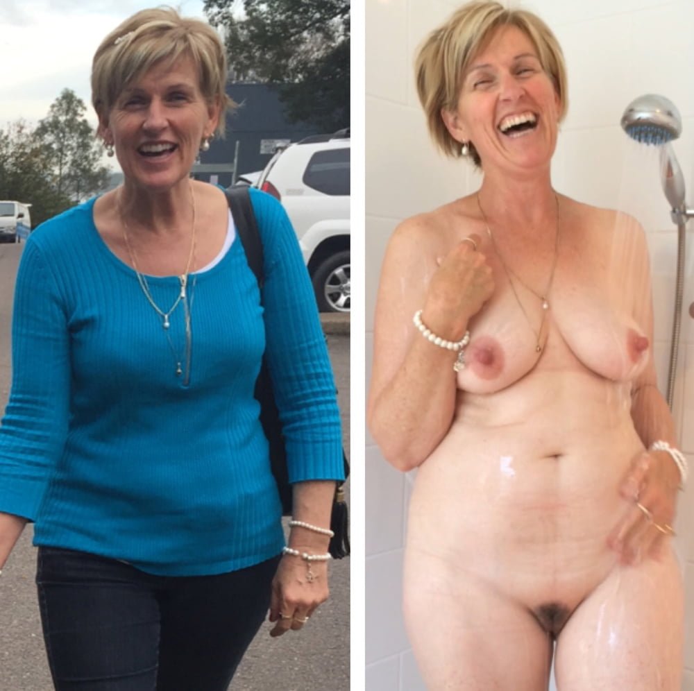 Old women naked and in clothes