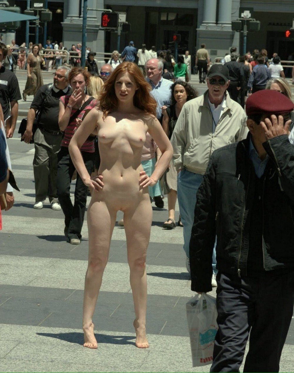 Forced nakedness on the street
